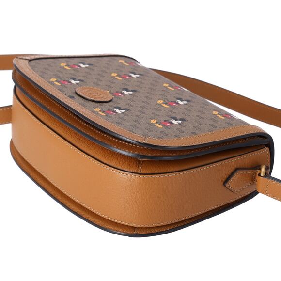 GUCCI x Disney GG Supreme Shoulder Bag 602694 Khaki Brown Multi PVC Leather - Picture 6 of 7